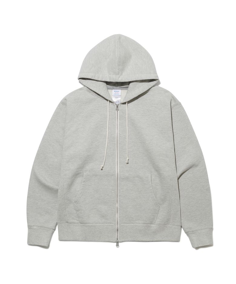 Cotton Zip-Up Hoodie (Light Grey 3%)