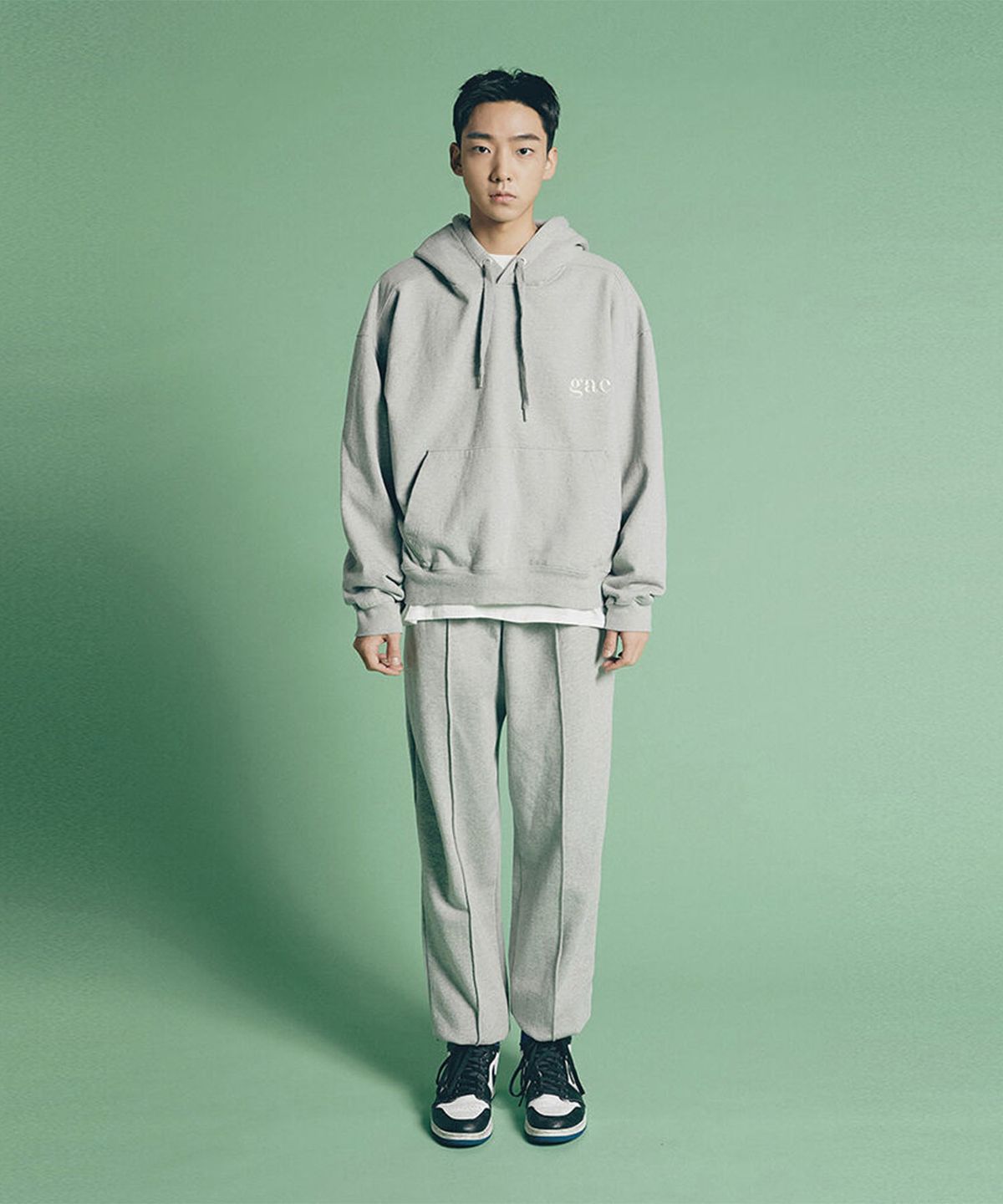 객(GAC) [SET UP] GAC SIGNATURE HOODIE SET grey
