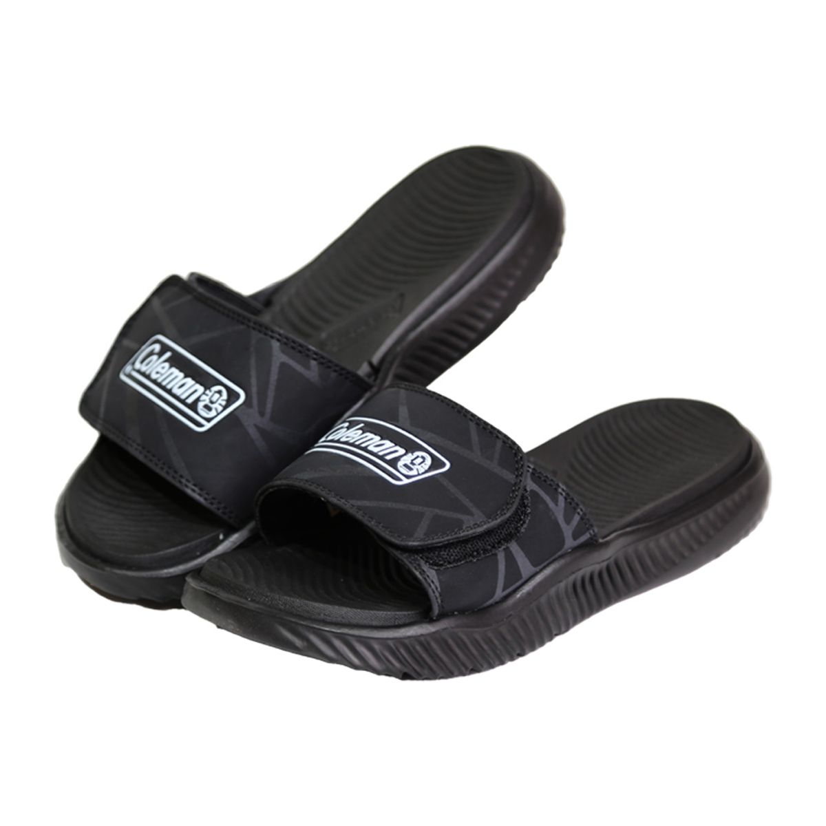 콜맨슈즈(COLEMAN SHOES) 러셀 남성 벨크로 이중창 슬리퍼 블랙