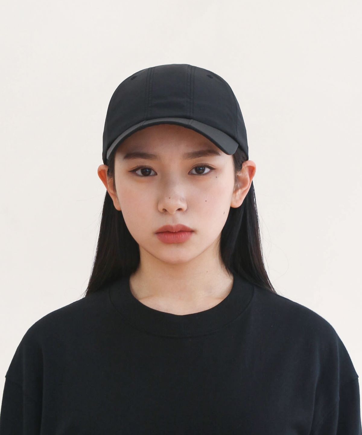 디포쉬(DEEPOCHE) 7패널 나일론 커브캡-블랙