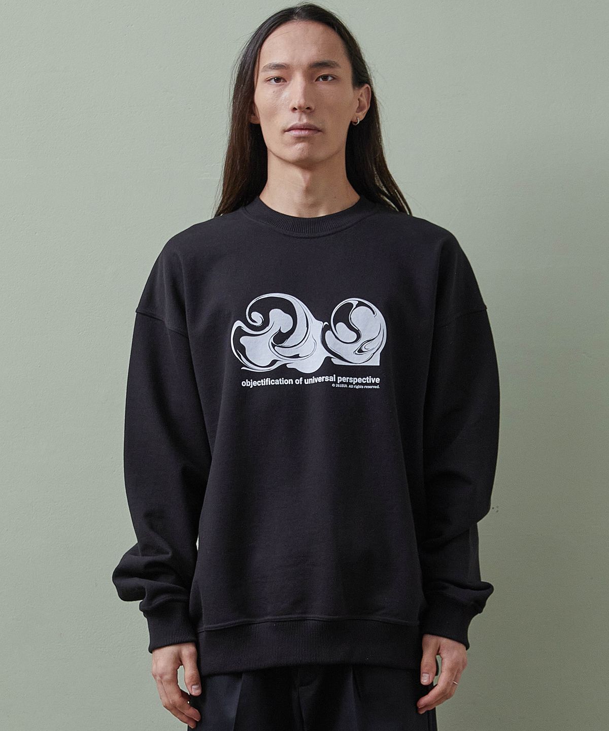 261이유아이(261EUI) CIRCLE MARBLING SWEATSHIRT BLACK