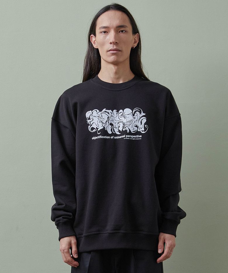 SQUARE MARBLING SWEATSHIRT BLACK