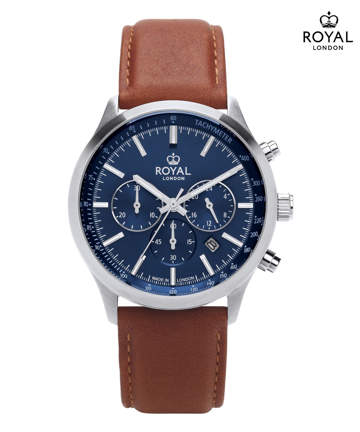 로얄런던시계(ROYAL LONDON WATCH) 41454-02 크로노그래프 남성 가죽시계