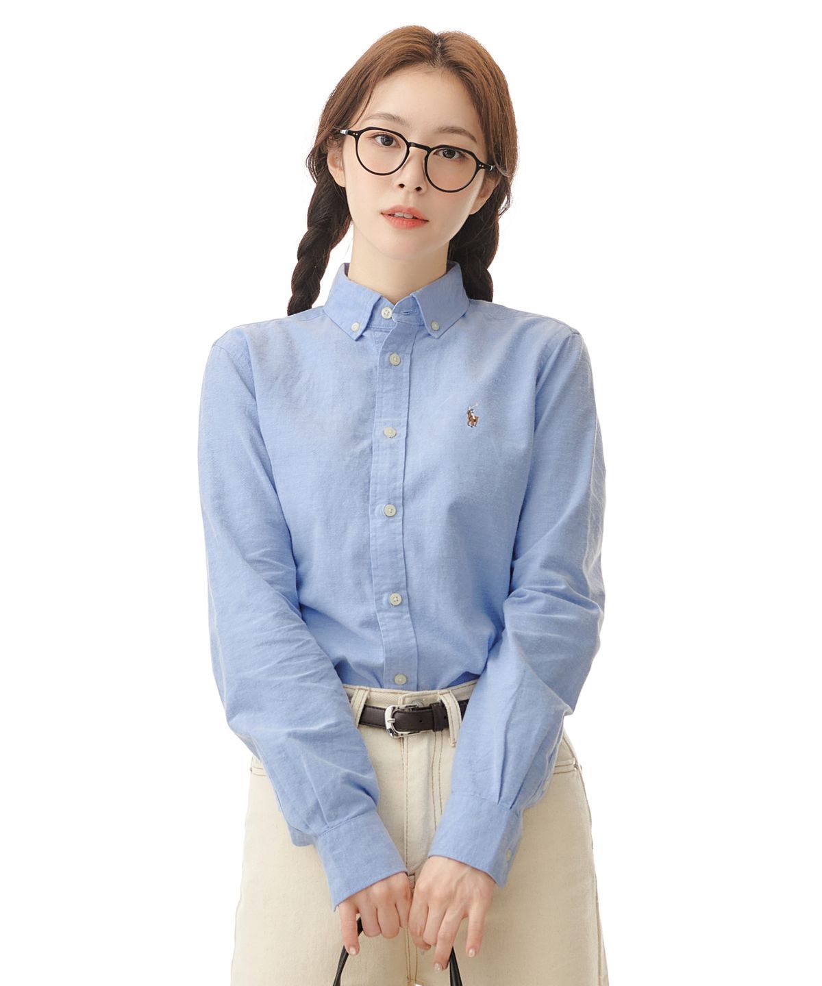 폴로 랄프 로렌(POLO RALPH LAUREN) W 클래식핏 옥스포드 셔츠 - 블루