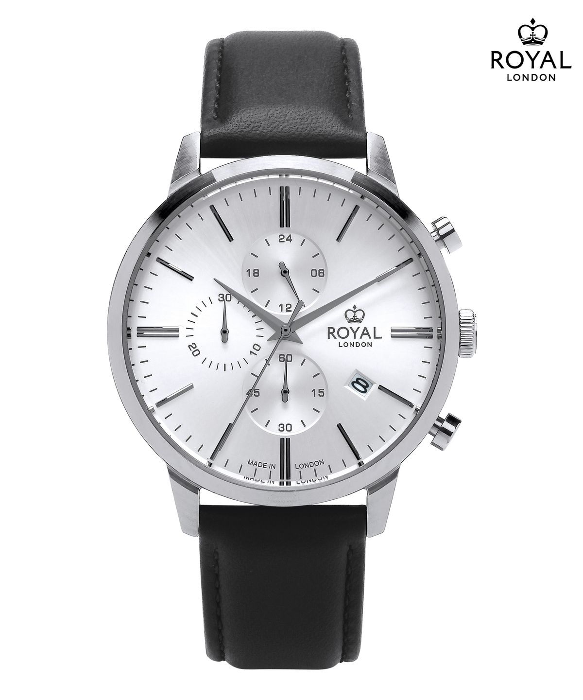 로얄런던시계(ROYAL LONDON WATCH) 41458-01 크로노그래프 남성 가죽시계
