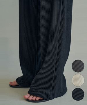 플리츠 와이드 실루엣 팬츠_3 COLOR