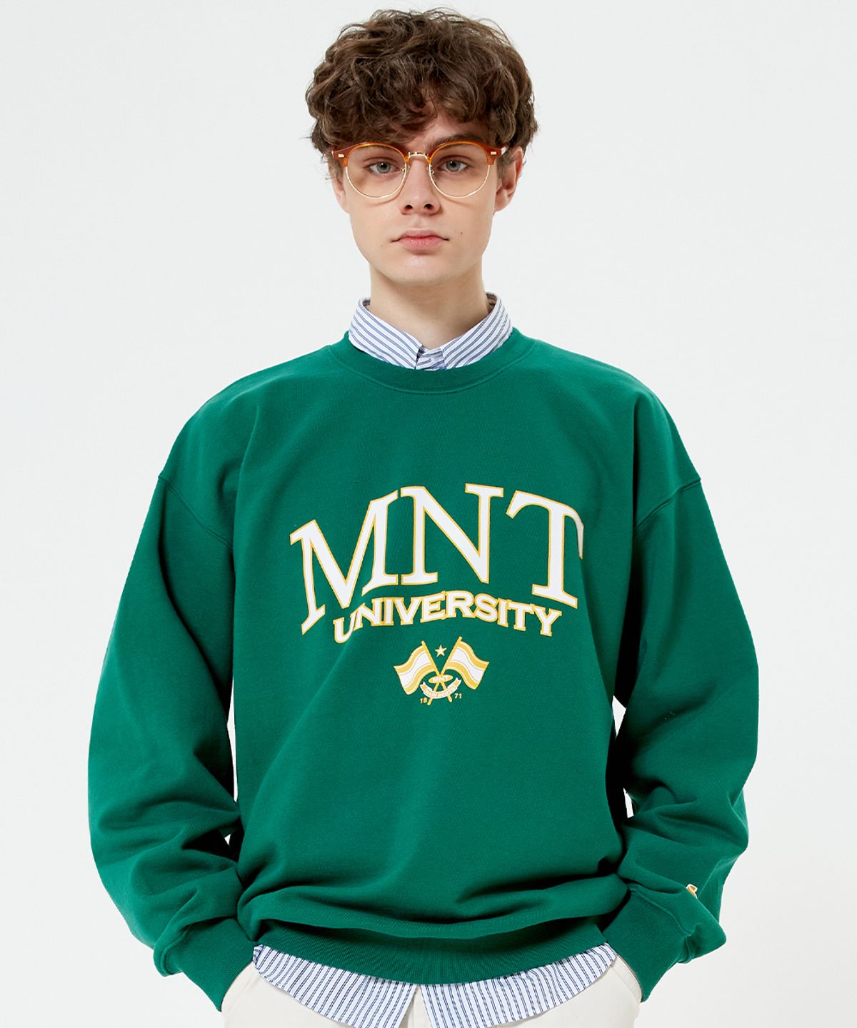 메인부스(MAINBOOTH) Flag MNT Heavy Sweatshirt(GREEN)