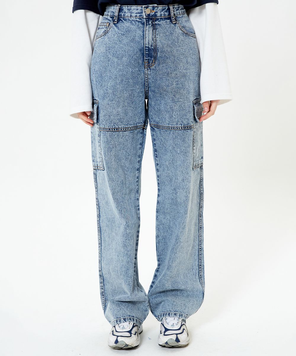 MUSINSA | MAINBOOTH Color Washing Pants(BLUE)