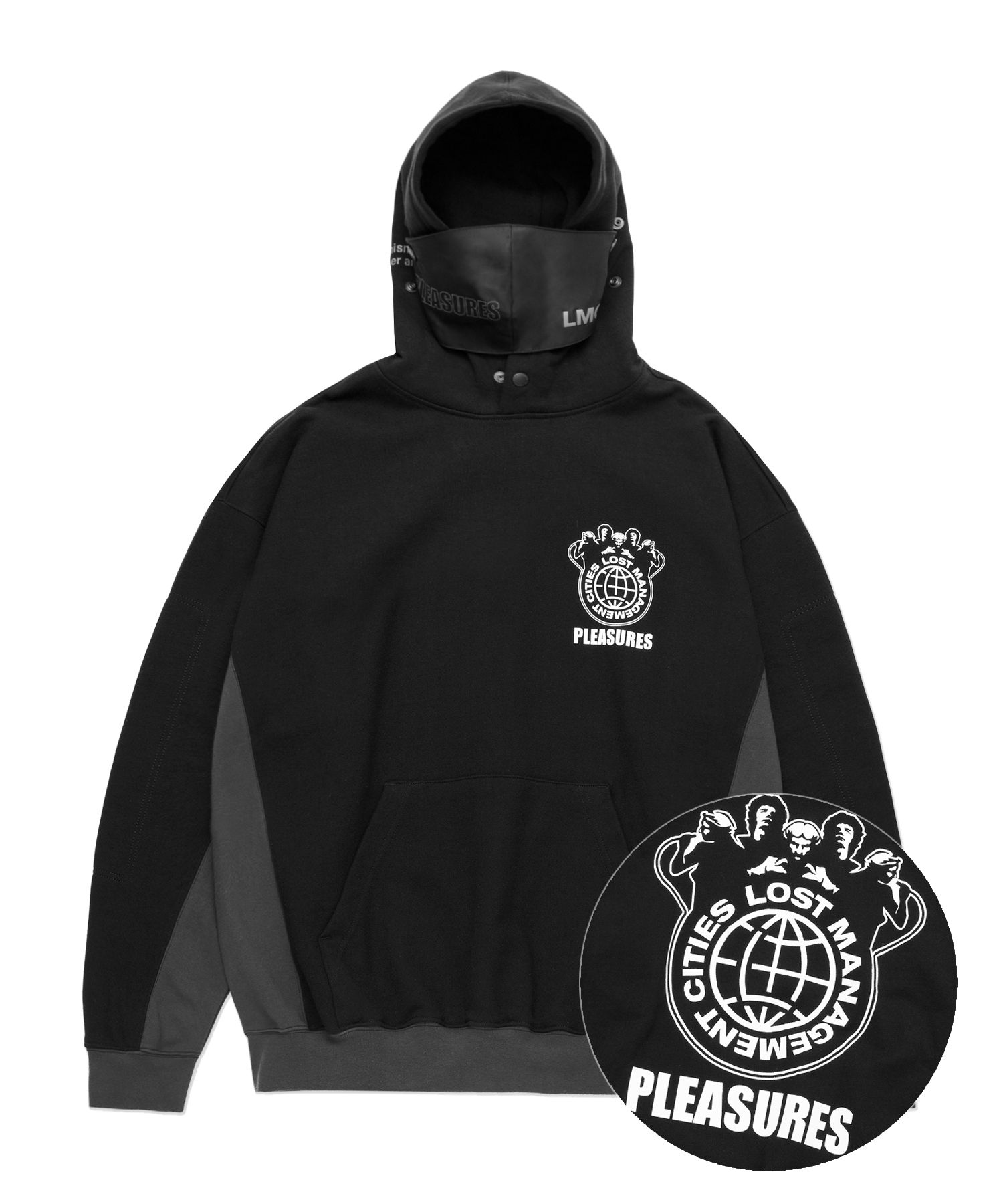 MUSINSA | LMC LMC X PLEASURES SAINT TECHNICAL OVERSIZED HOODIE black 