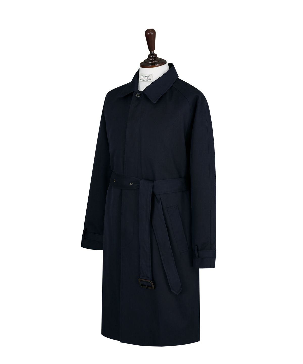 벨리프(BELLIEF) Gaberdine cotton Balmaccan Coat (Navy)