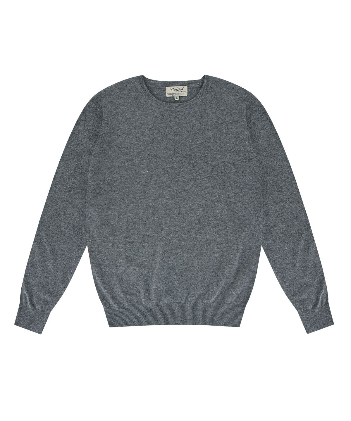 벨리프(BELLIEF) Essential Crew neck Knit (Dark Grey)