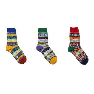 [3컬러 선택팩][3컬러]WORK20 페어아일 패턴 자카드양말