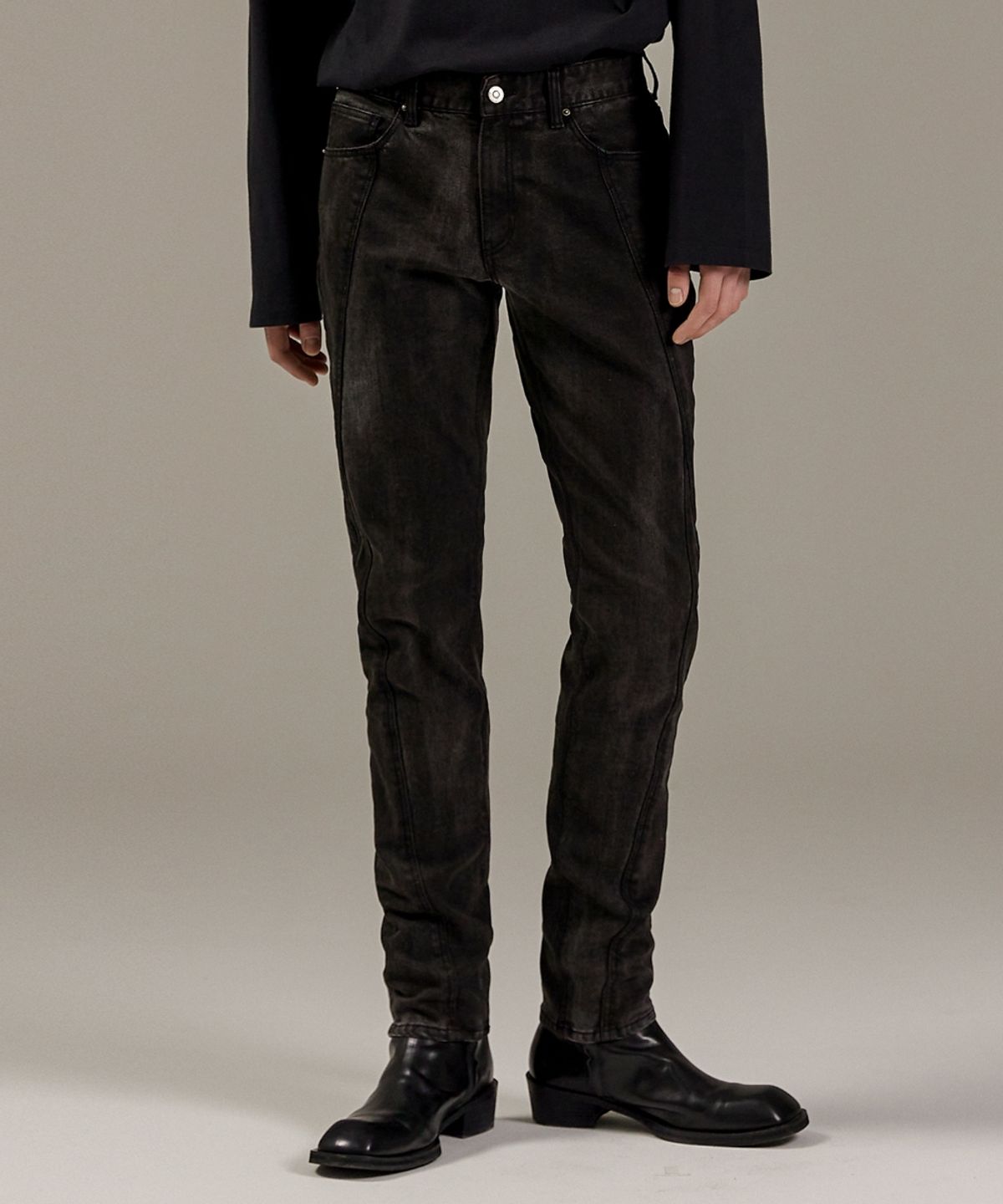 메종미네드(MAISON MINED) OPT TURNING DENIM PANTS BLACK