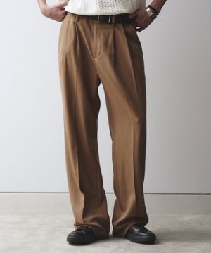 SAINT TWO TUCK WIDE PANTS BEIGE