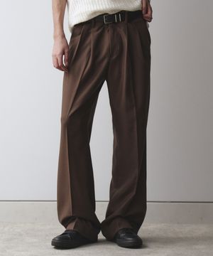 SAINT TWO TUCK WIDE PANTS BROWN