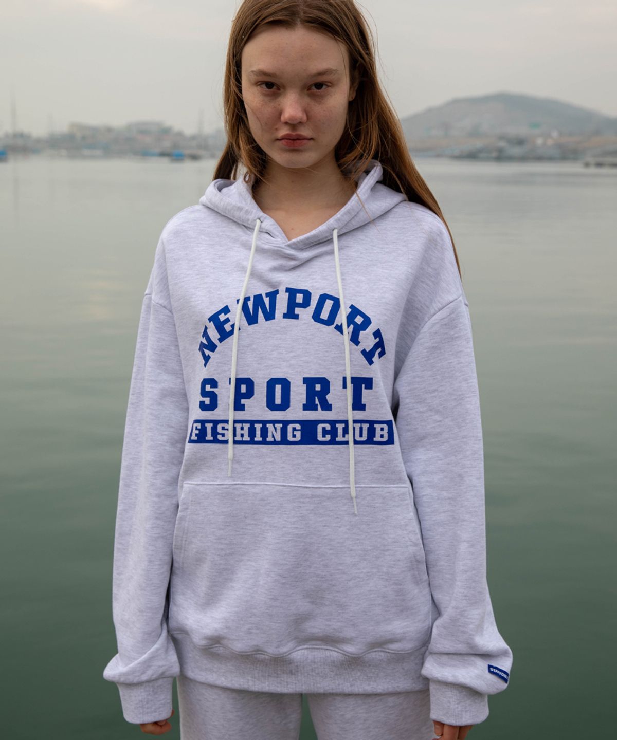 스텝온리(STAFFONLY) NEWPORT HOODIE (MELANGE WHITE)