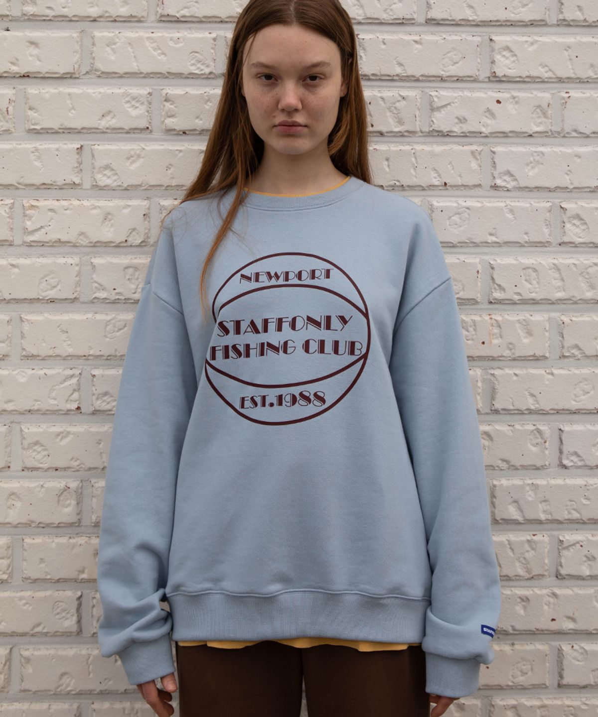 스텝온리(STAFFONLY) FISHING CLUB SWEATSHIRT (BABY BLUE)