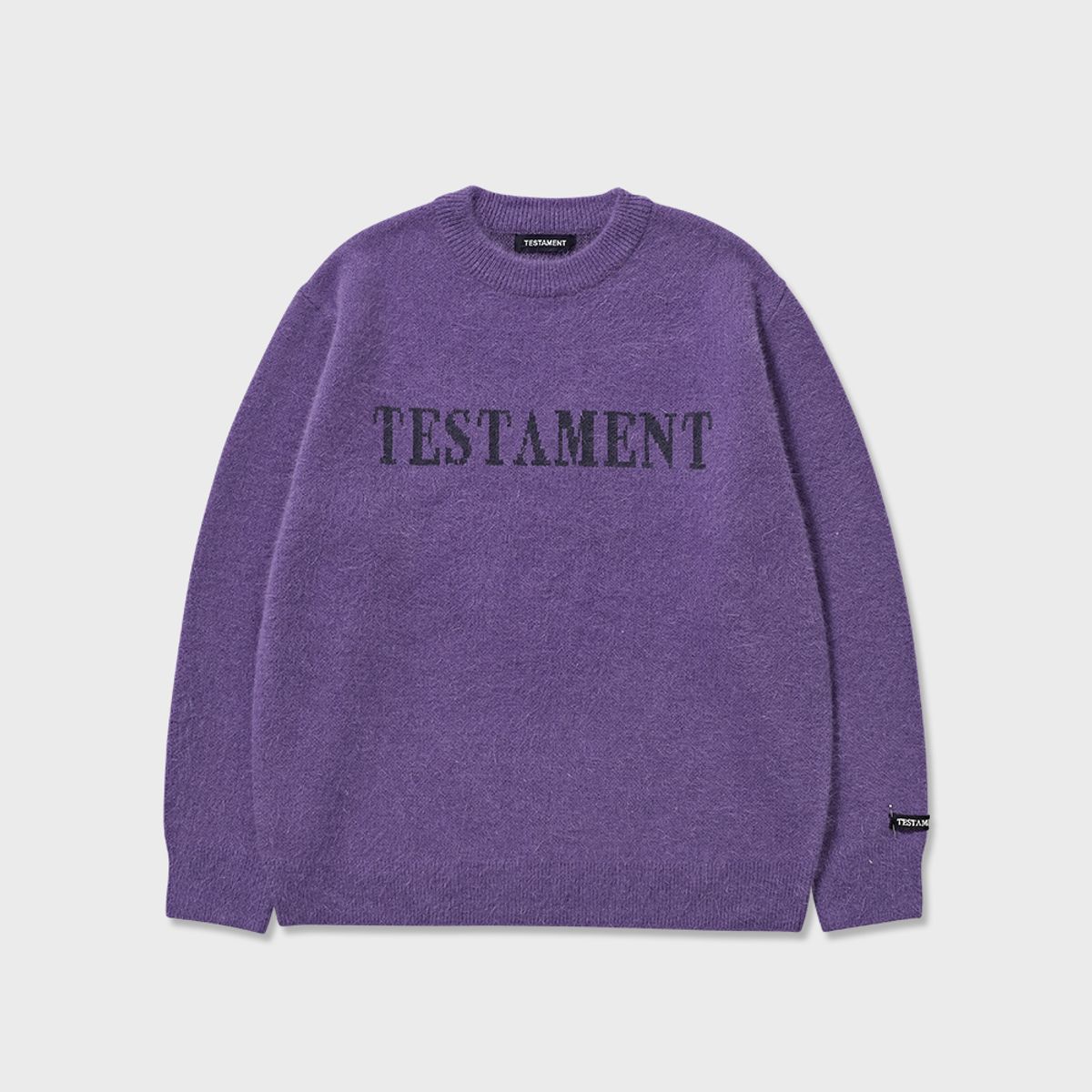 테스터먼트(TESTAMENT) 레터링 앙고라 니트 (PURPLE)