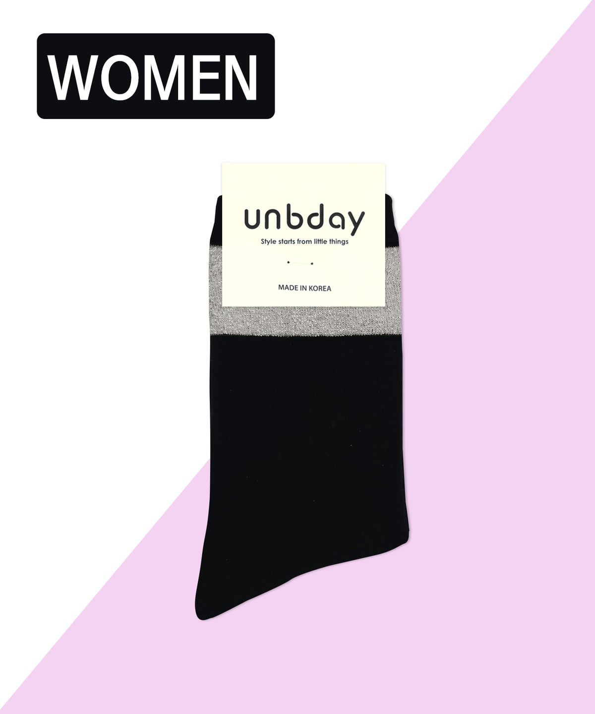 언비데이(UNBDAY) 여성 반짝이 글리터 펄 삭스 - 아이보리