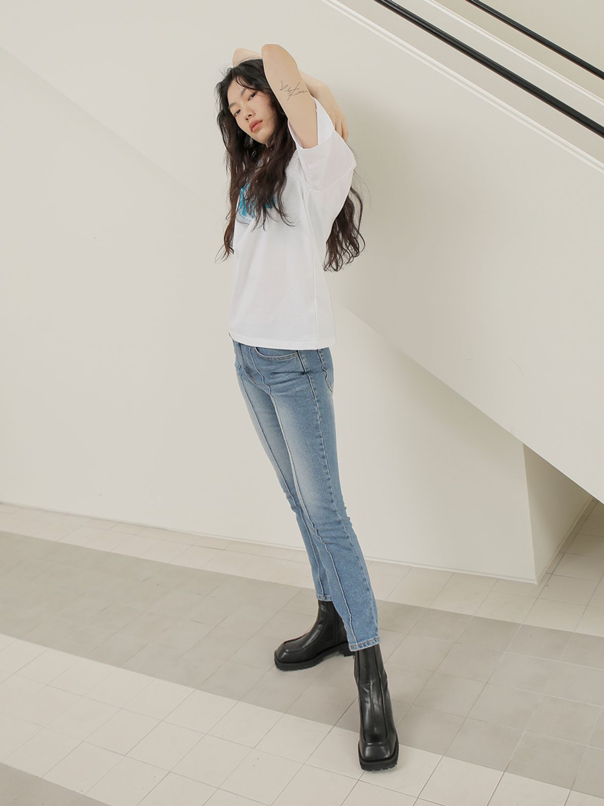 느와(NOIR) Line Denim Pants