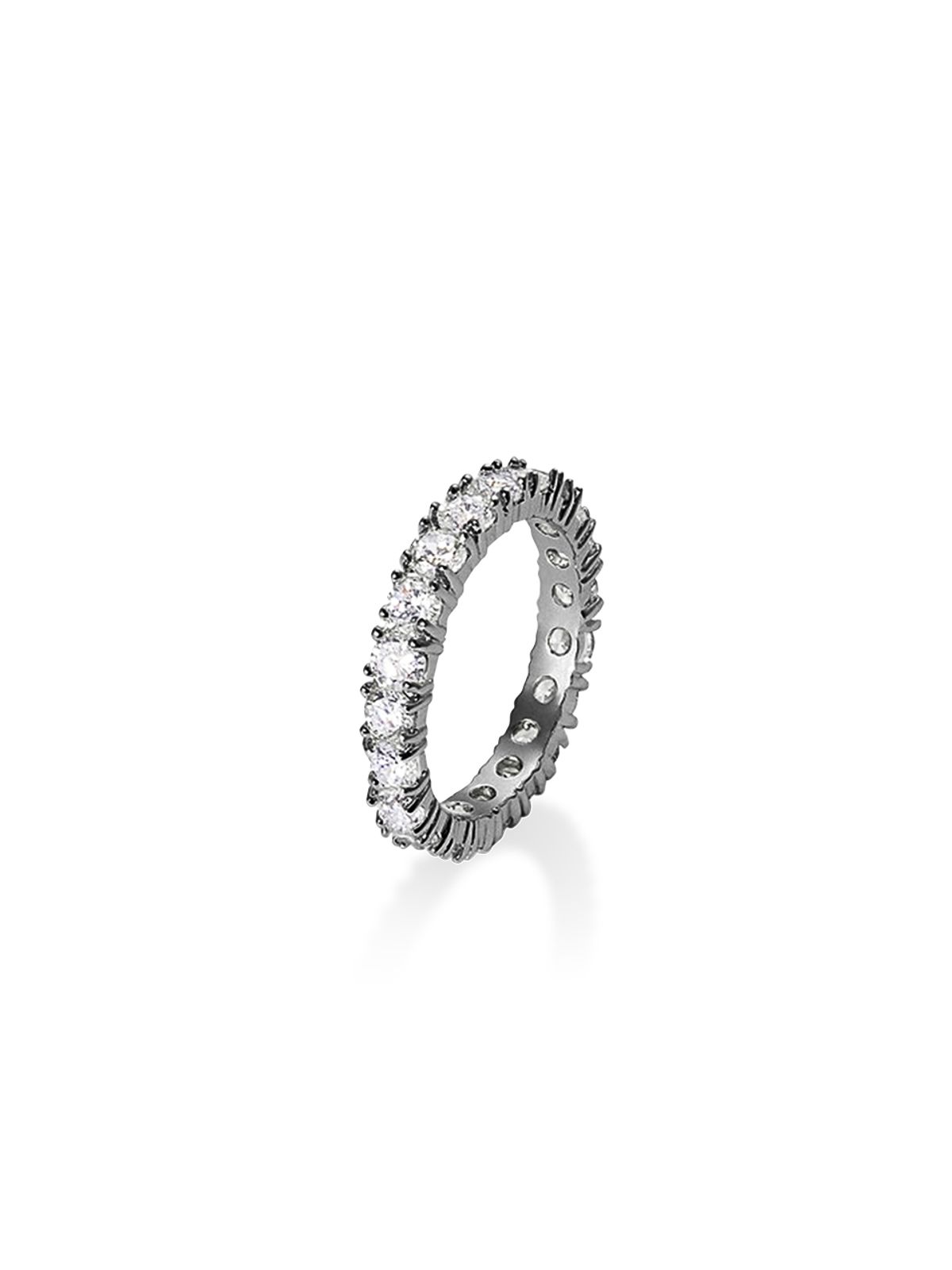 마씨에르(MACIER) 3MM 프롱세팅 테니스 반지 (흑실버)