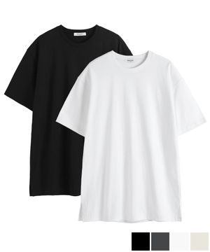 베이직 크루넥 반팔티 (오버핏/트임 선택)