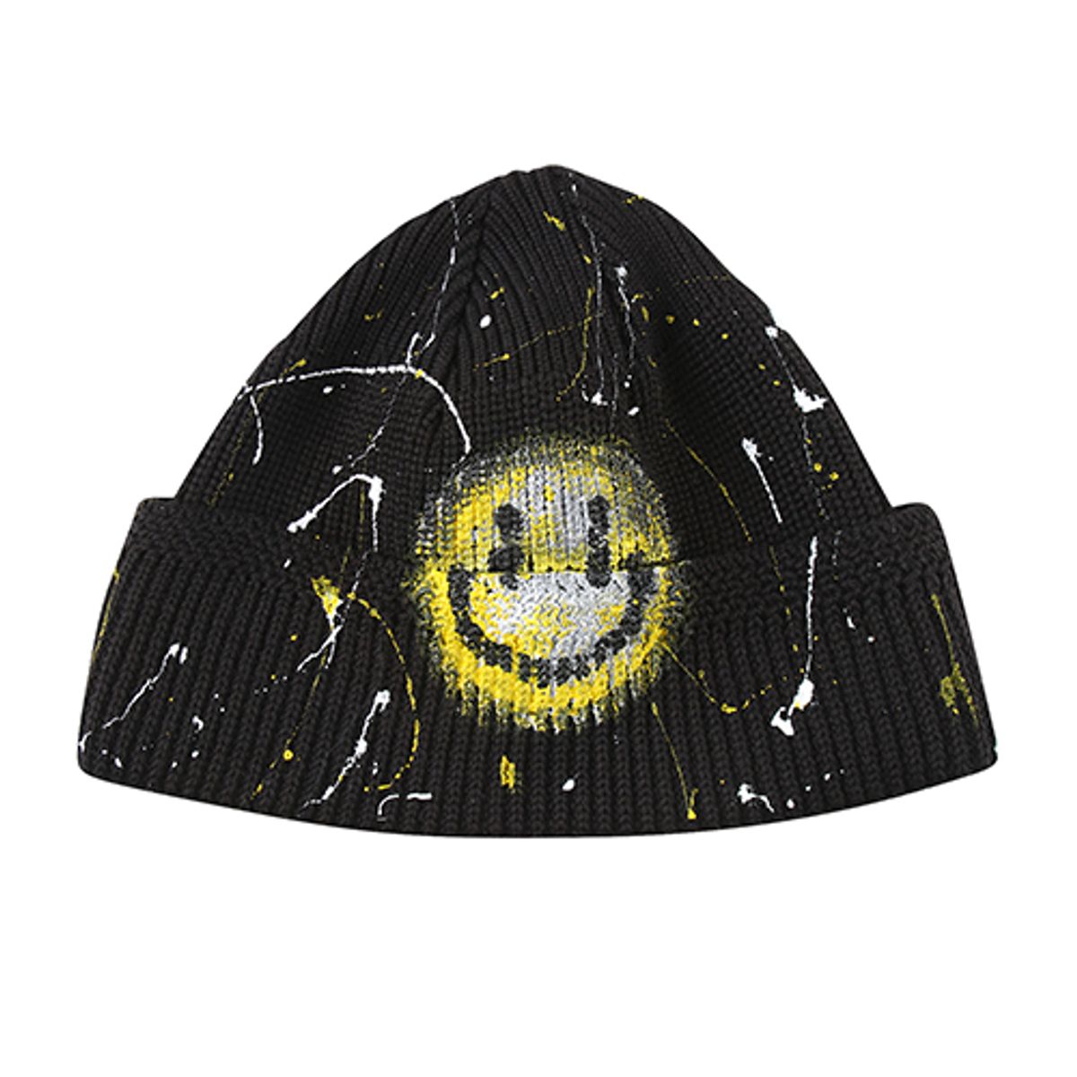 더 매드니스(THE MADNESS) HAND WORK FOUR SEASON CIRCLE SMILE BEANIE_BK/YL