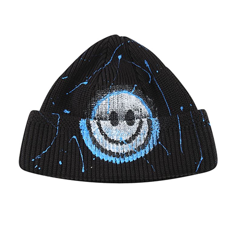 HAND WORK FOUR SEASON SGN SMILE BEANIE_BK/BL