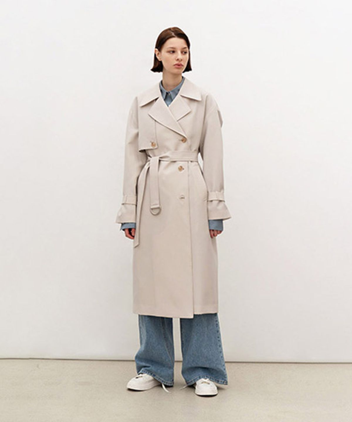 아바몰리(AVA MOLLI) EMILY DOUBLE TRENCH COAT (Sand beige)