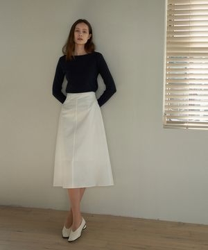 플레인 코튼 스커트
