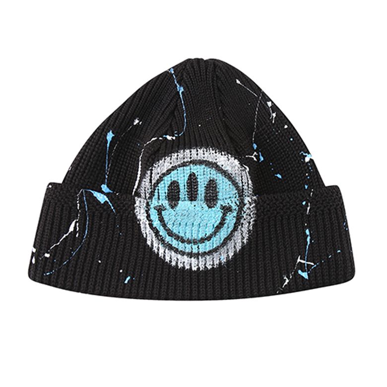 HAND WORK FOUR SEASON LIGHT SMILE BEANIE_BK/BL