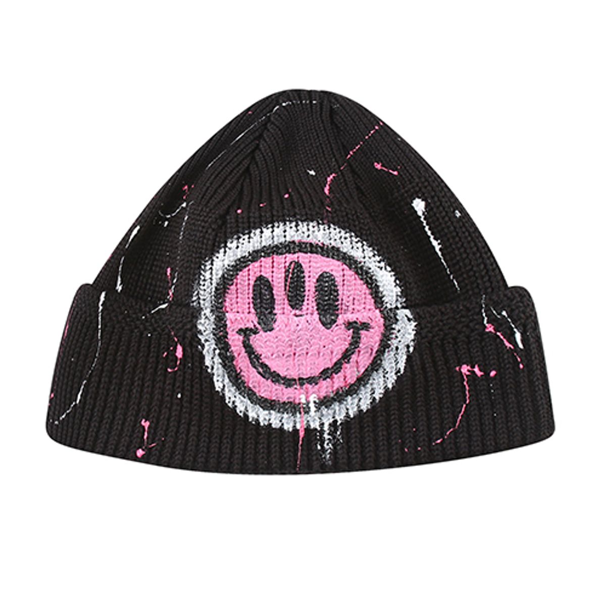 더 매드니스(THE MADNESS) HAND WORK FOUR SEASON LIGHT SMILE BEANIE_BK/PK