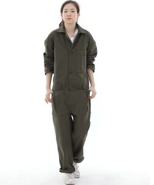 오버라운드 테이퍼드 카고 점프슈트 OT-502C 카키