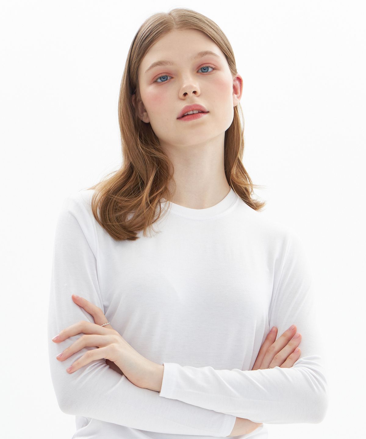핑크파인애플(PINK PINEAPPLE) DAILY ROUND NECK TS_IVORY