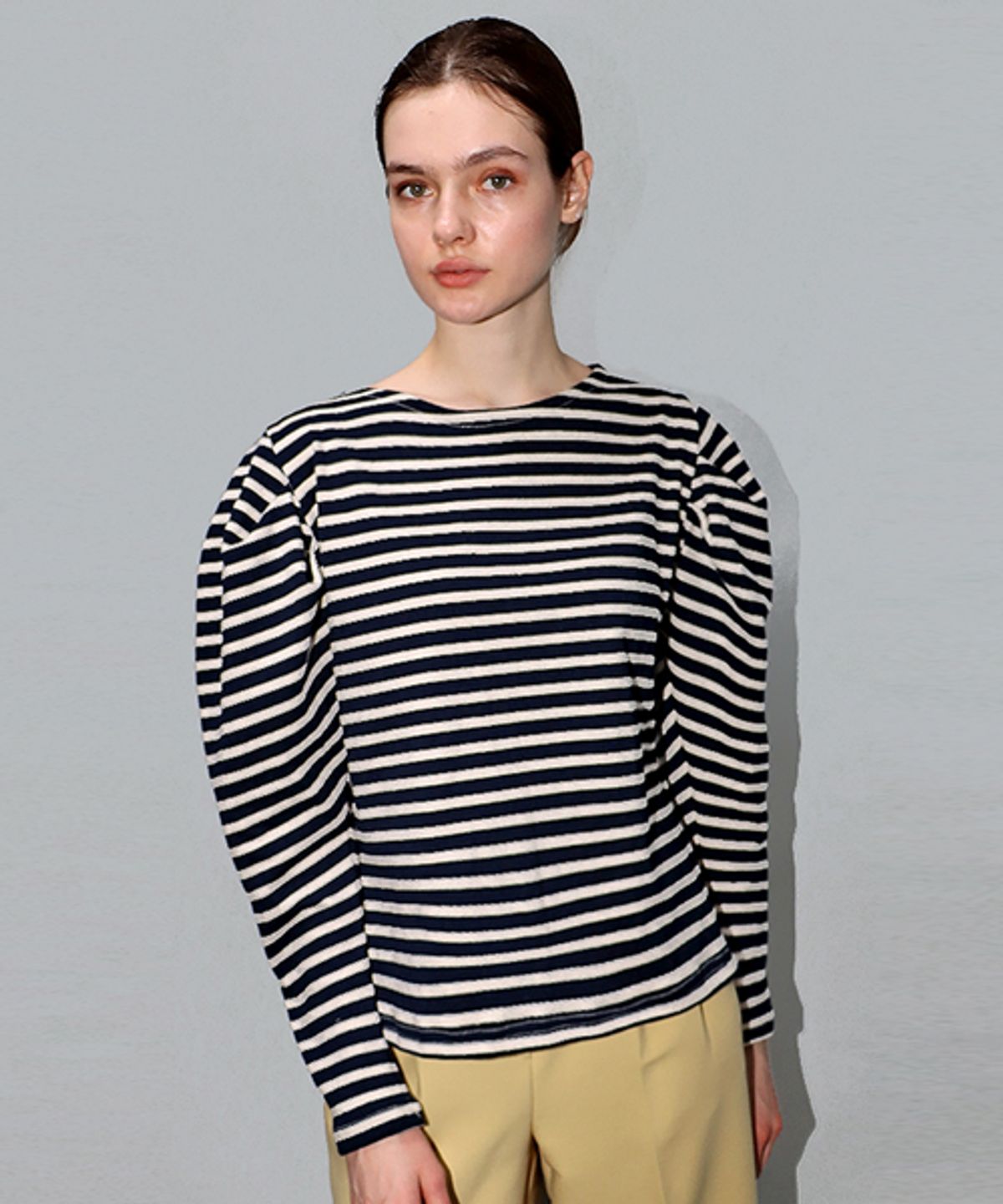 데미지니모닉(DAMAGE MNEMONIC) 10수 네이비 퍼프 스트라이프 티_ 10s Navy ST TS