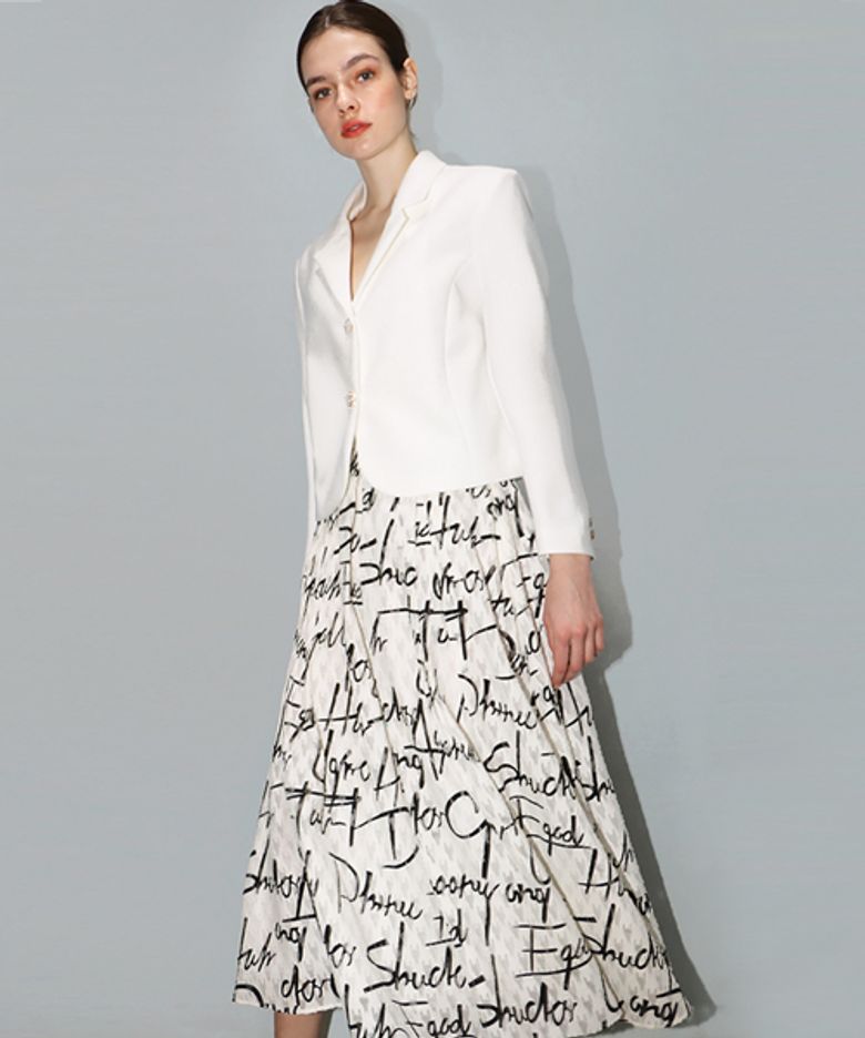 레터링 화이트 스커트 _Lettering White SK