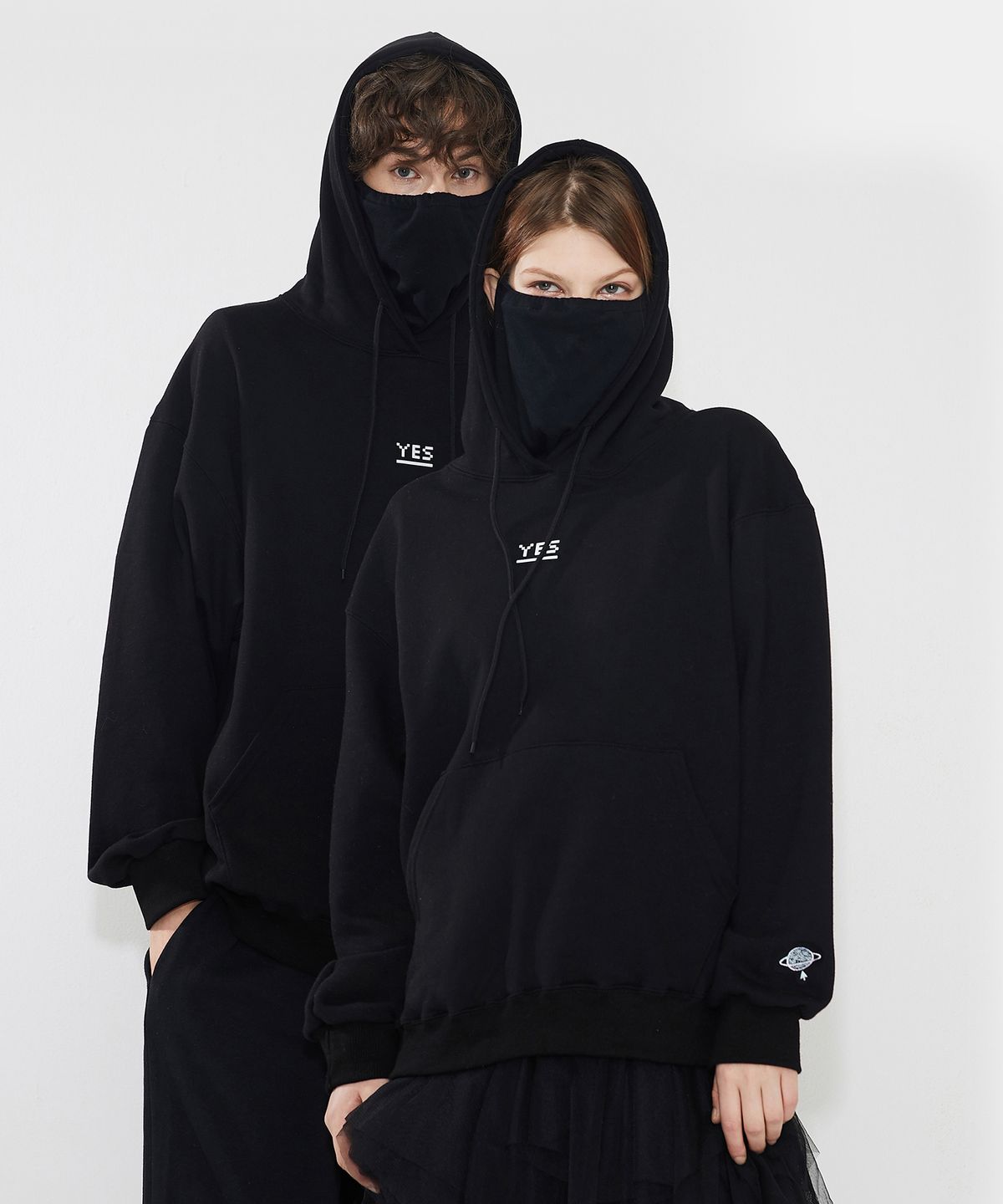 에이오엑스(AOX) YES Mask Hoodie(Oversize fit)마스크후드 Black