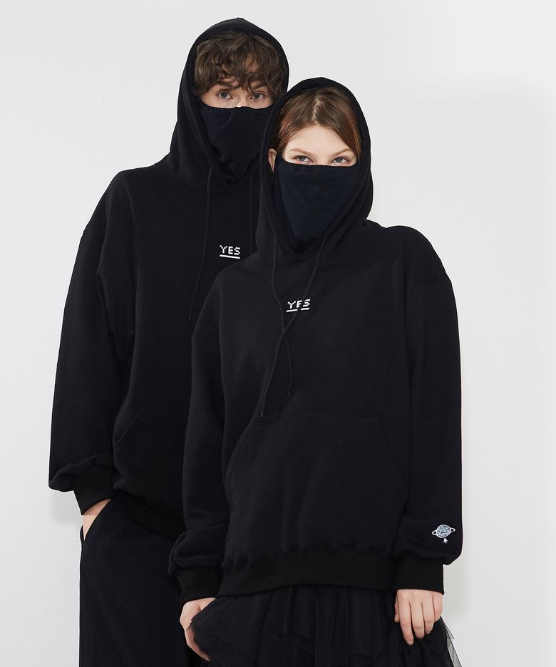 YES Mask Hoodie(Oversize fit)마스크후드 Black