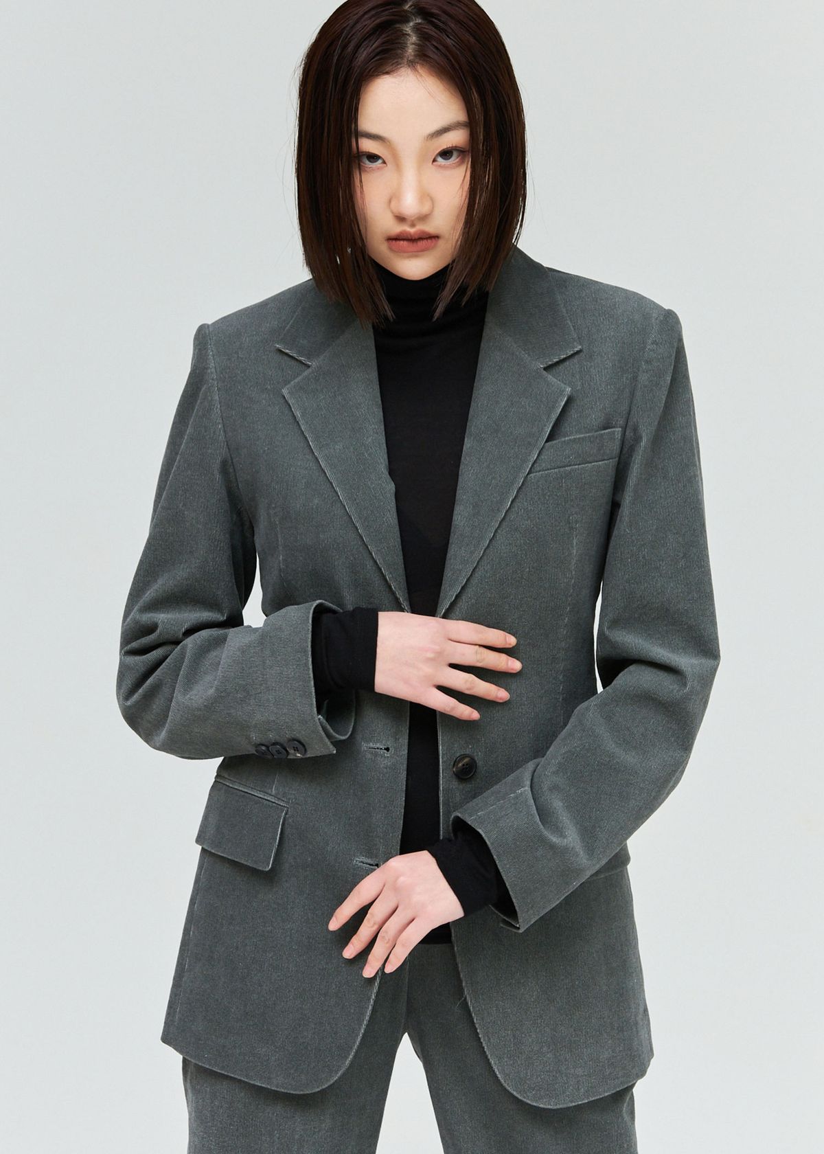 온웨어(ONWEAR) 피그먼트 코듀로이 자켓 -카키