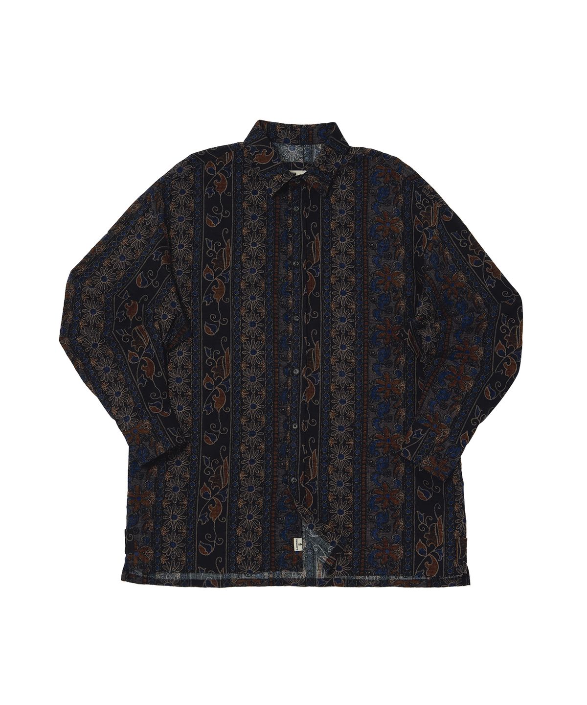 어낫띵(A NOTHING) WOOD-CUT DROP-SHOULDER SHIRT (Black)