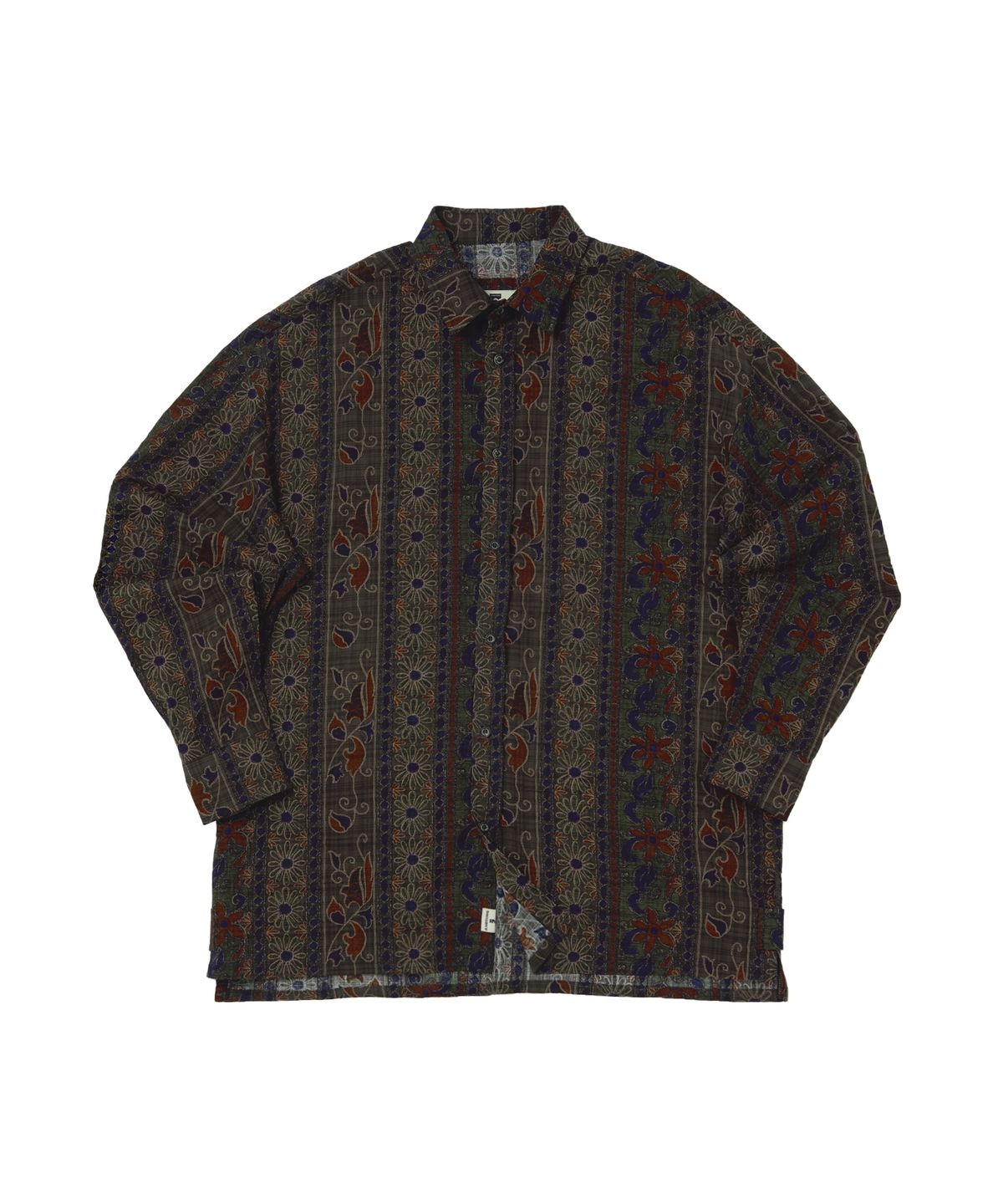 어낫띵(A NOTHING) WOOD-CUT DROP-SHOULDER SHIRT (Khaki)