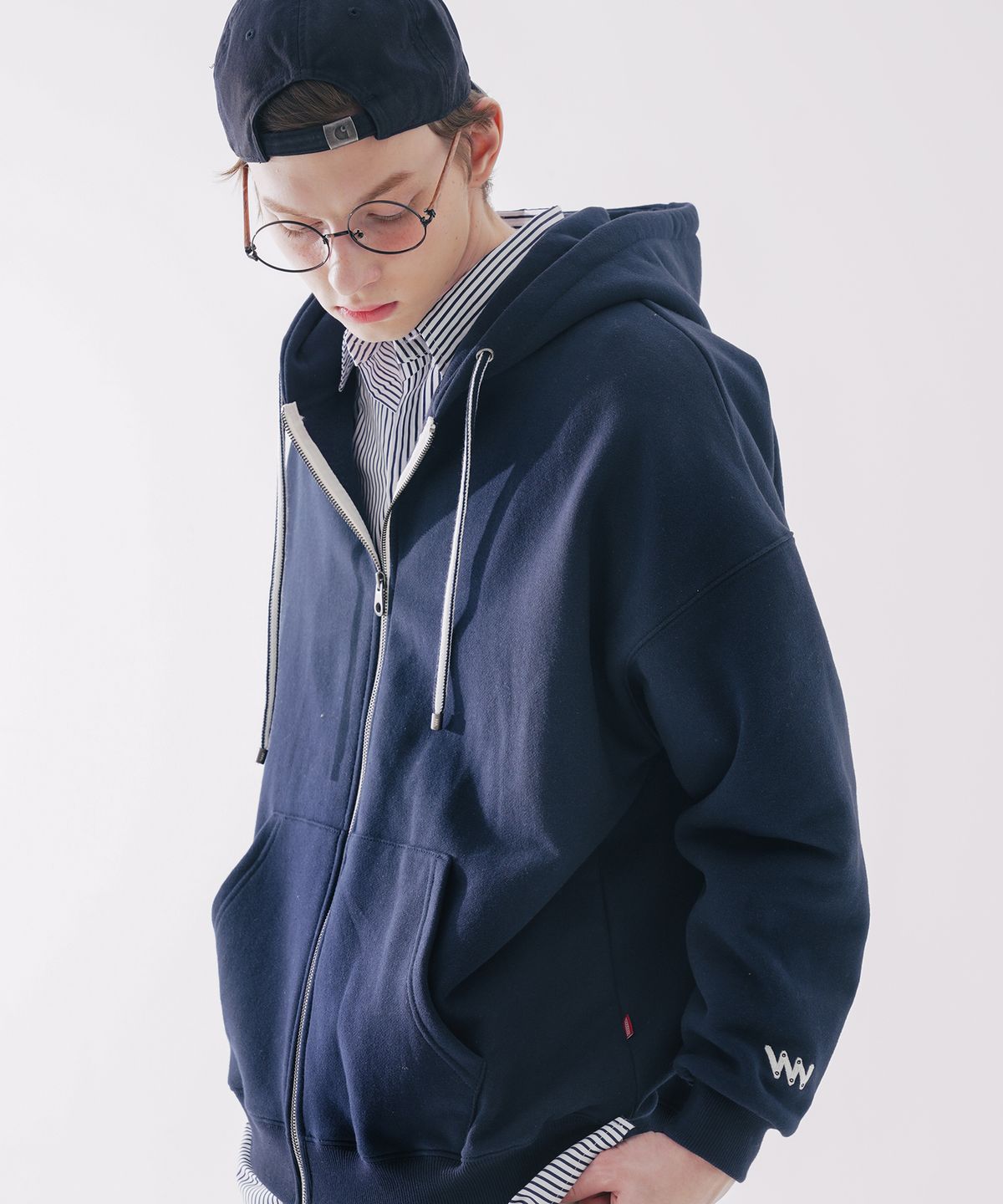 더블유브이프로젝트(WV PROJECT) 와핑 후드집업 네이비 JJOT7203