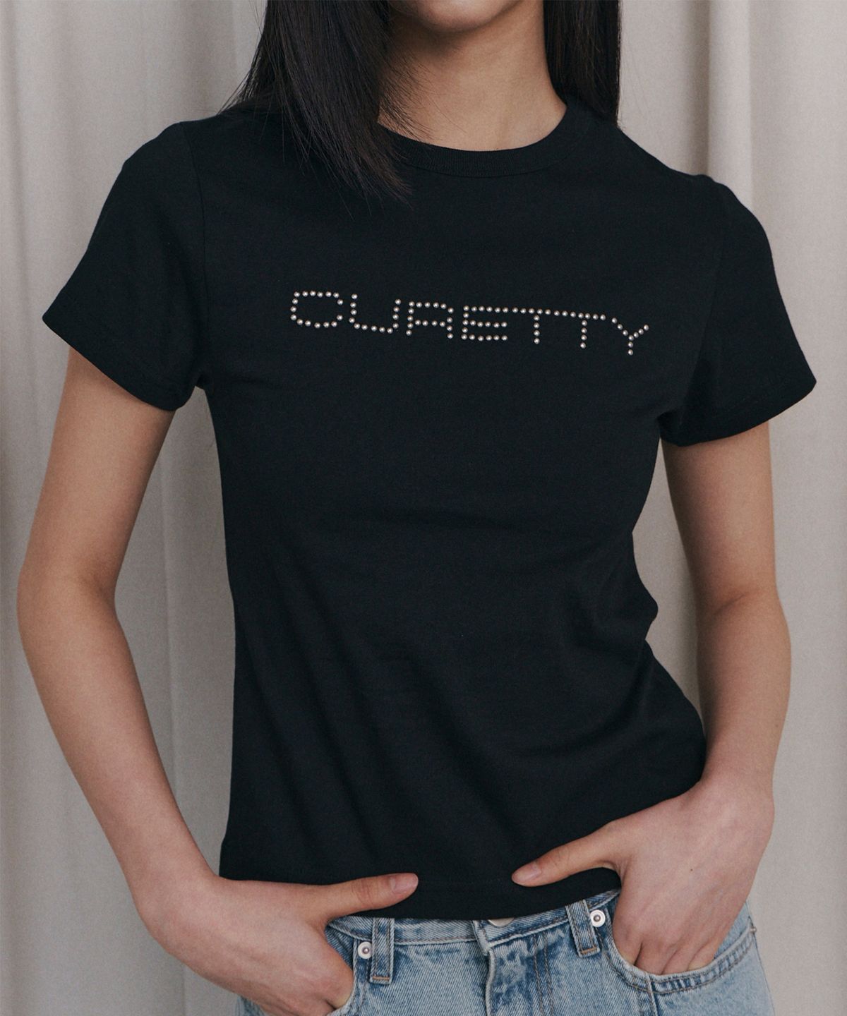 큐리티(CURETTY) C LOGO CONVEX T-SHIRT_BLACK