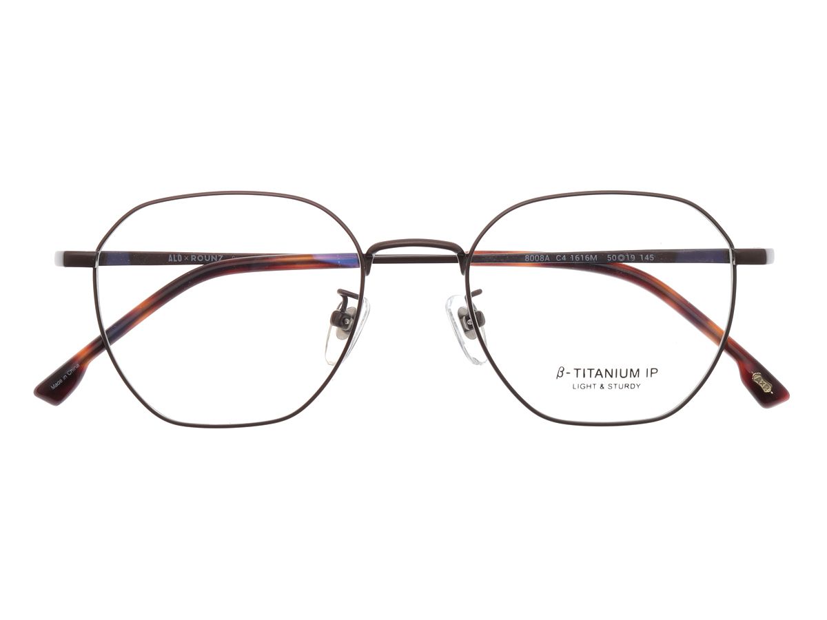 알로아이웨어(ALO EYEWEAR) [ALOXROUNZ] AR8008A C4 폴리곤 베타티타늄 IP도금 안경