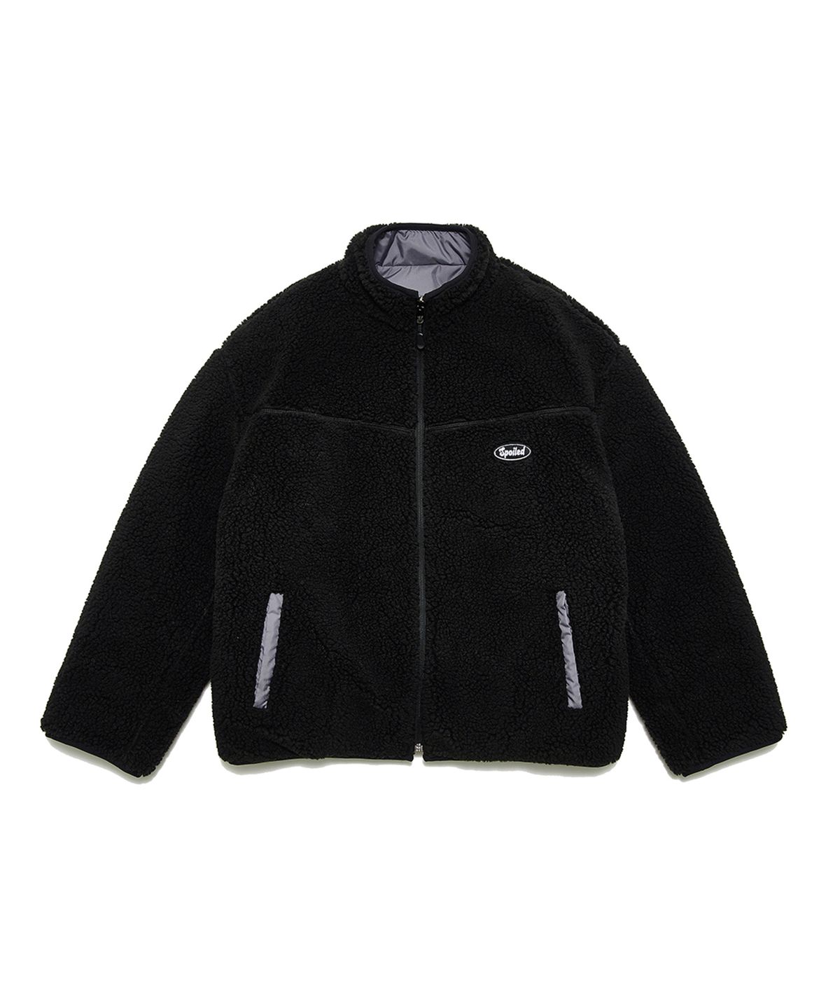 스포일드(SPOILED) SPOILED FLEECE JACKET REVERSIBLE - BLACK/GREY