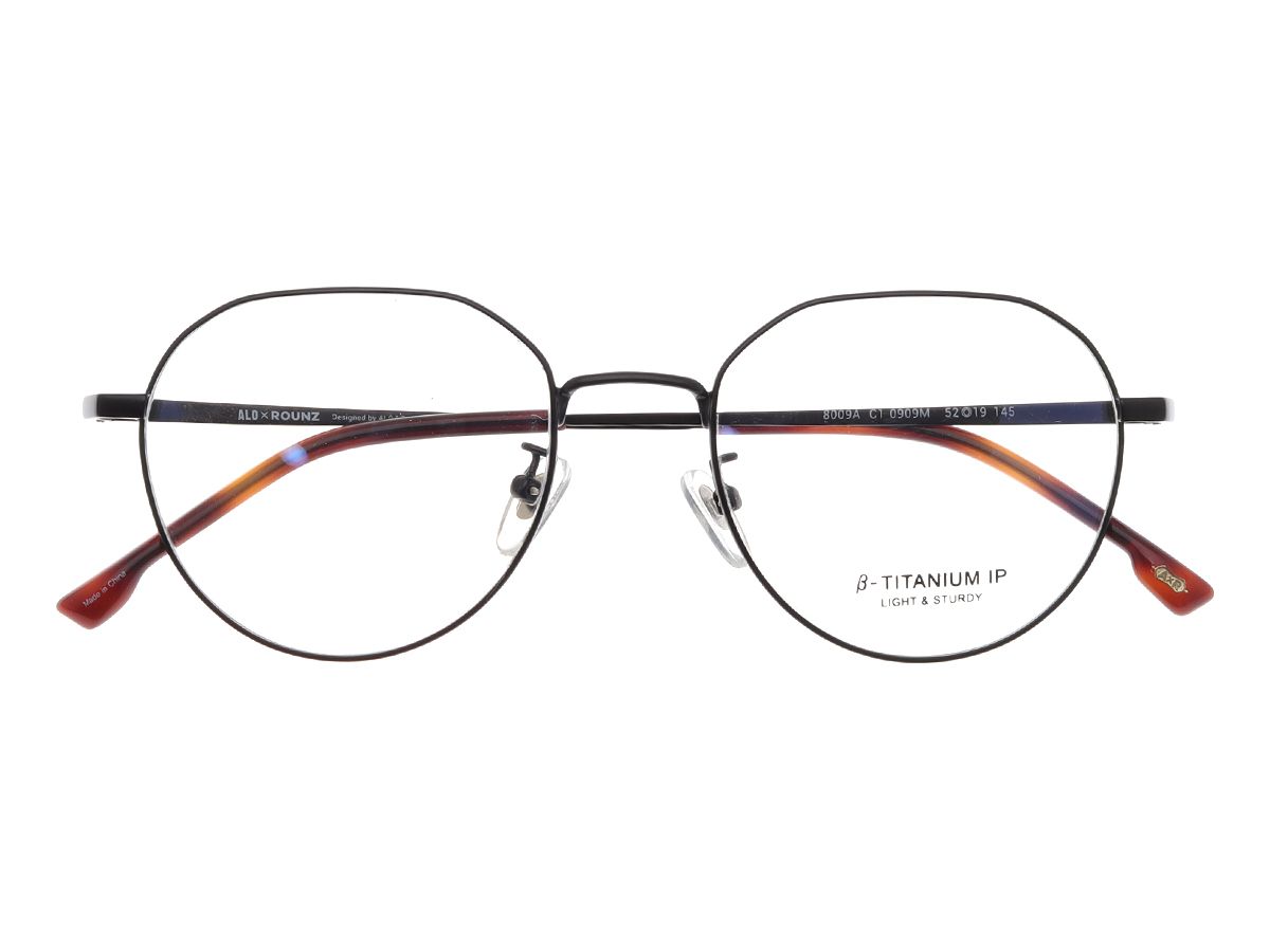 알로아이웨어(ALO EYEWEAR) [ALOXROUNZ] AR8009A C1 폴리곤 라운드 베타티타늄 IP도금 안경