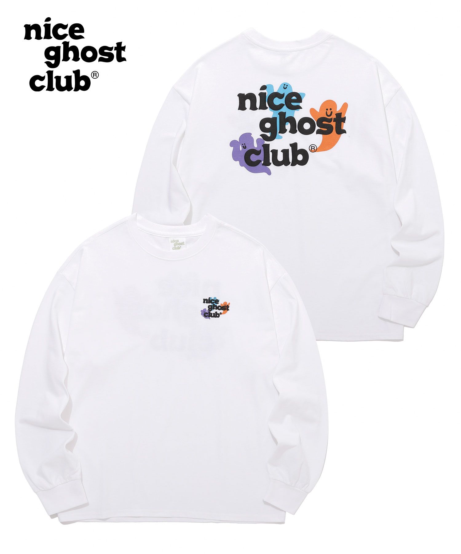 MUSINSA | NICE GHOST CLUB O.G LOGO L/S TEE_WHITE(NG2BSUT550A)