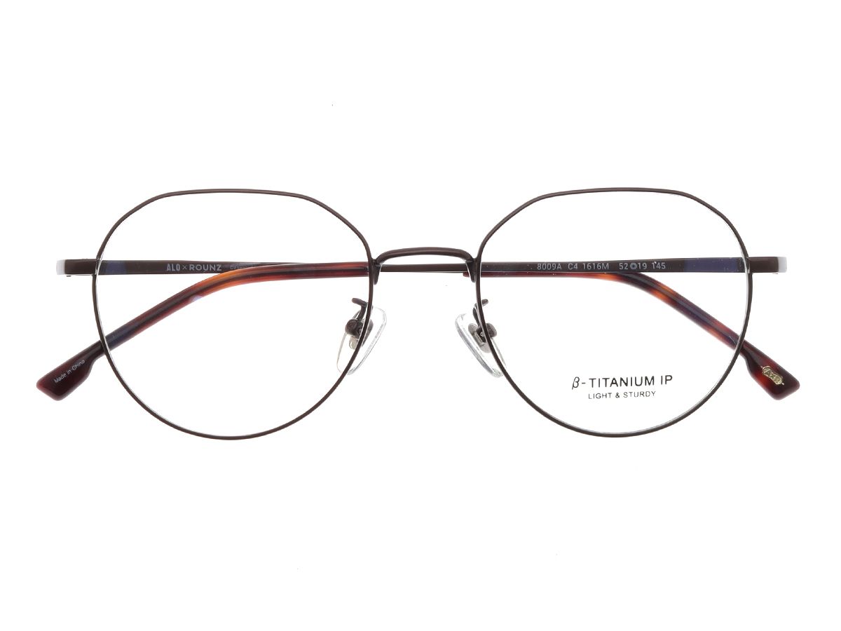 알로아이웨어(ALO EYEWEAR) [ALOXROUNZ] AR8009A C4 폴리곤 라운드 베타티타늄 IP도금 안경