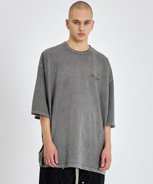 퓨즈 빅 오버사이즈 피그먼트 반팔티 (다크그레이)