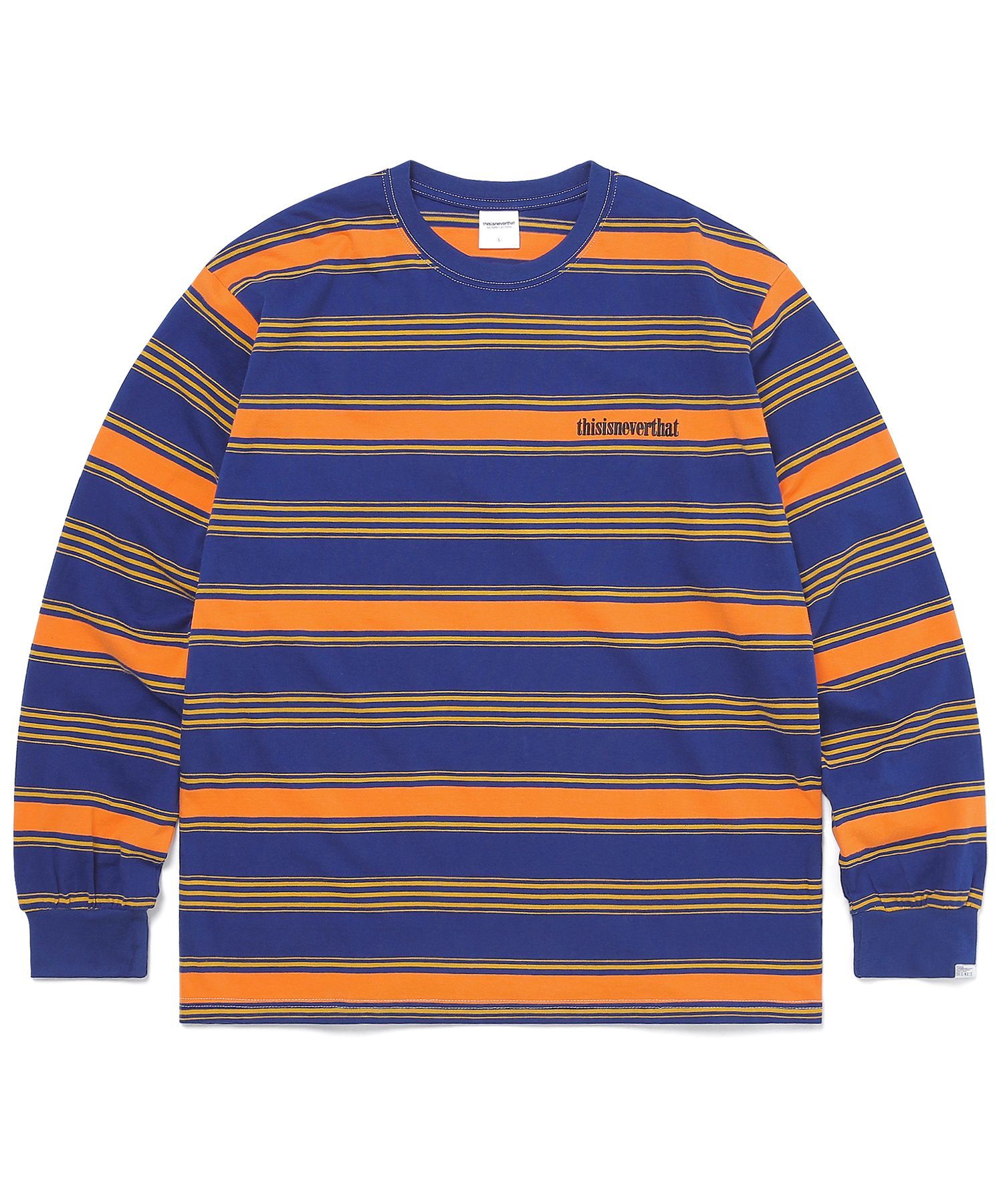 MUSINSA | thisisneverthat® Onyx Striped L/SL Top Orange/Yellow